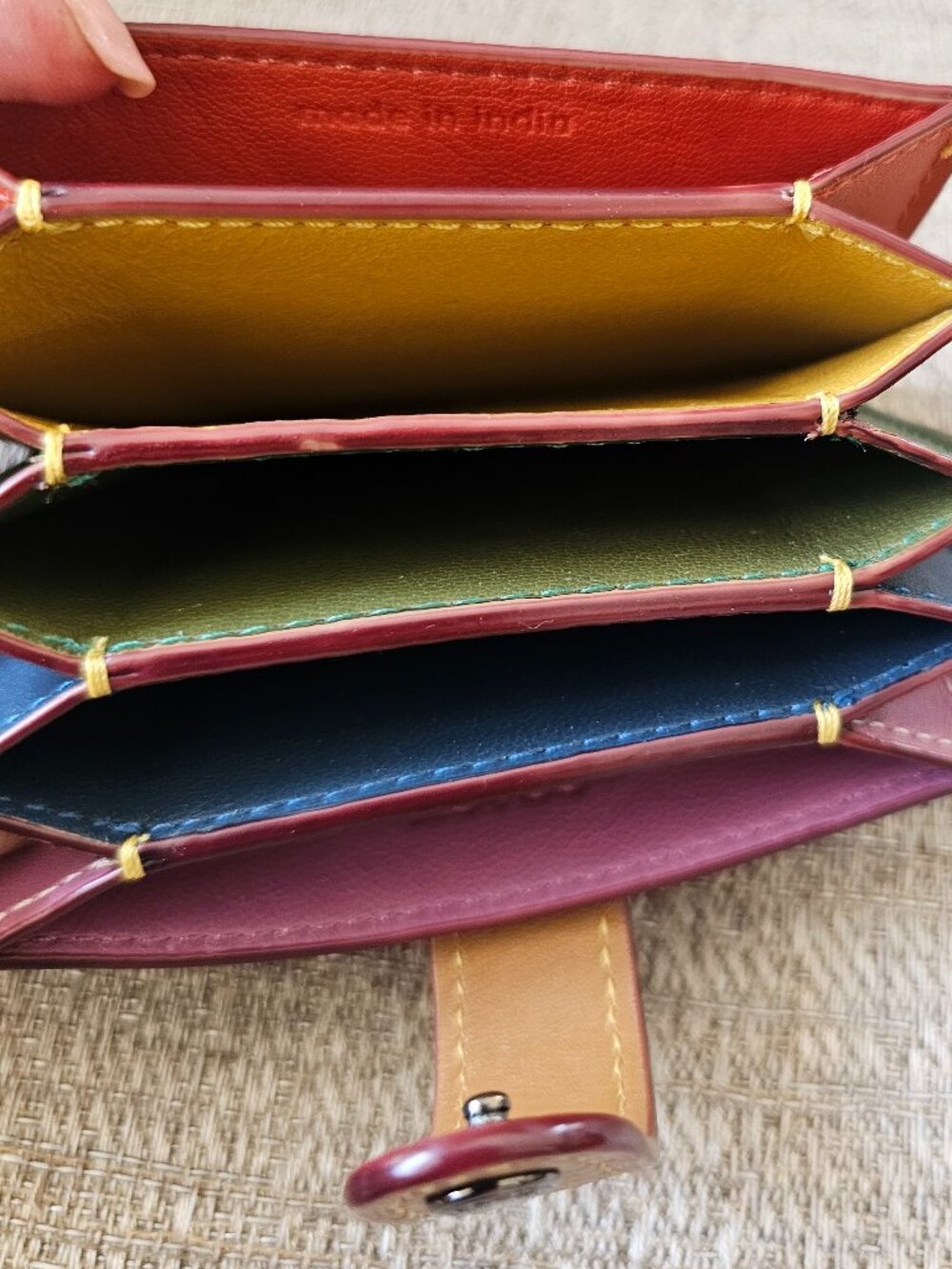 COACH RARE Glovetanned Leather Colorblock Accordion Card Case | 2017 Stuart COA - Picture 5 of 16